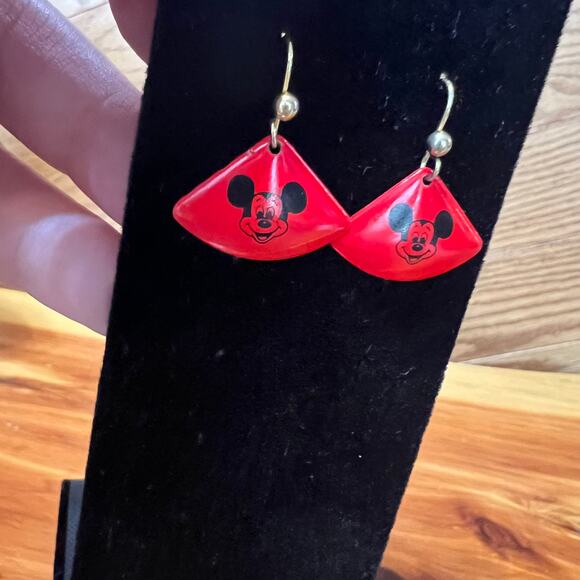 Vintage Walt Disney Productions Original Red Mickey Mouse Earrings Pierced - Picture 5 of 5